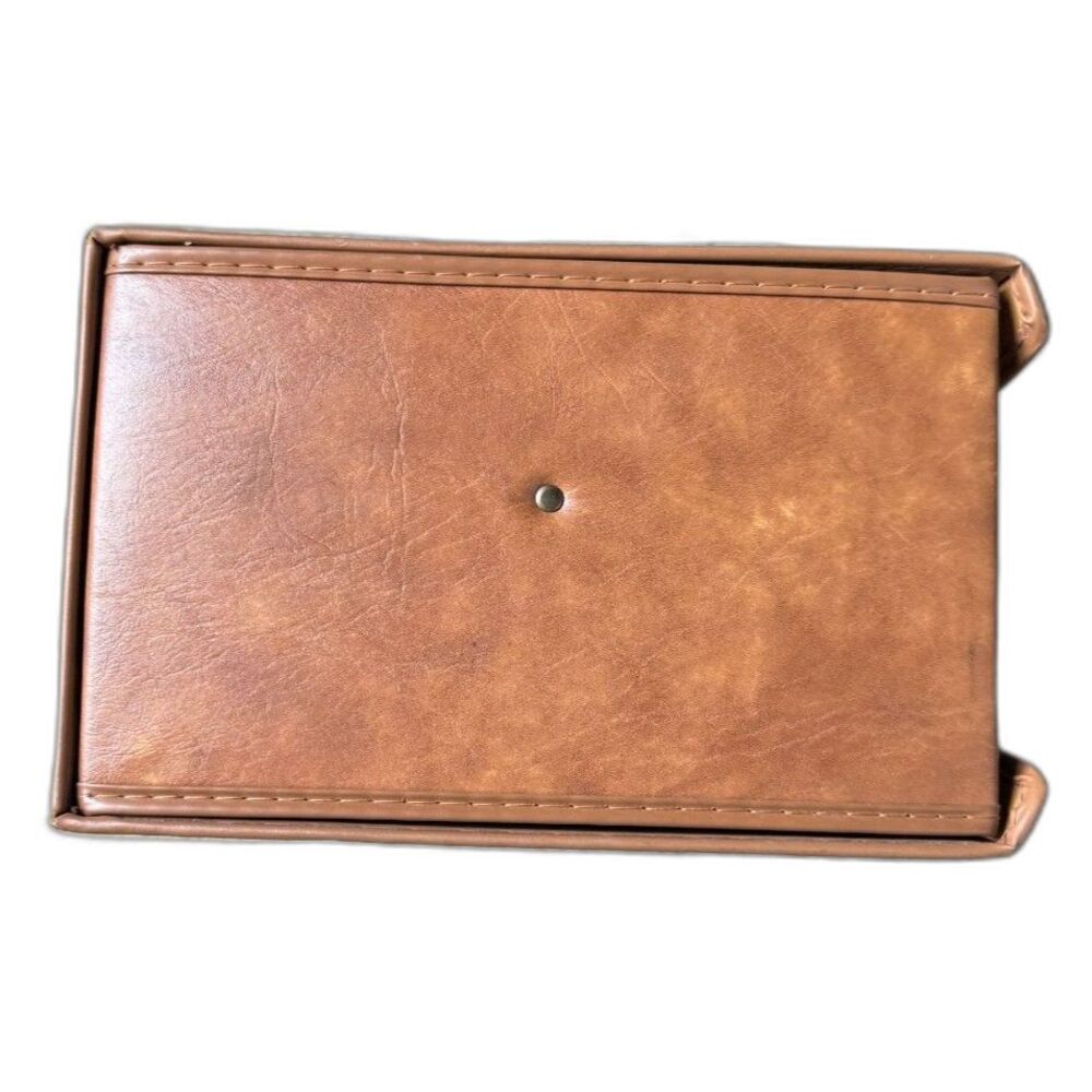Vintage 80s Brown Faux Leather Cassette Tape Carrying Case Holds 60 Double Sided